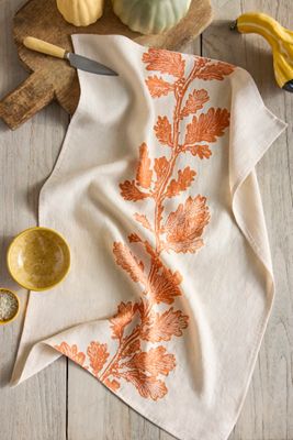 Oak Vine Linen Dish Towel