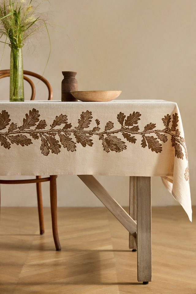 Oak Vine Linen Tablecloth #2