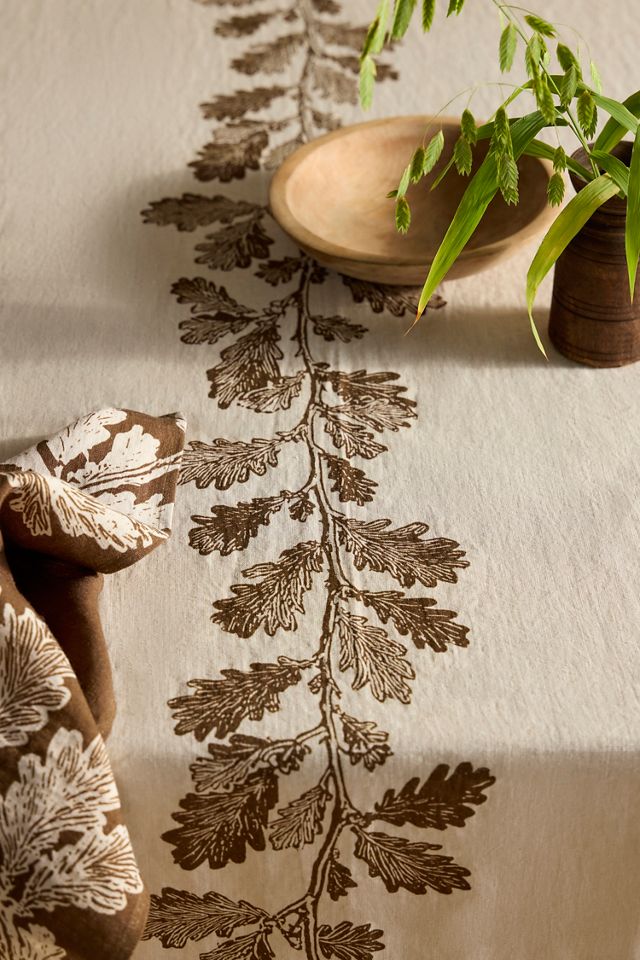Oak Vine Linen Tablecloth #3