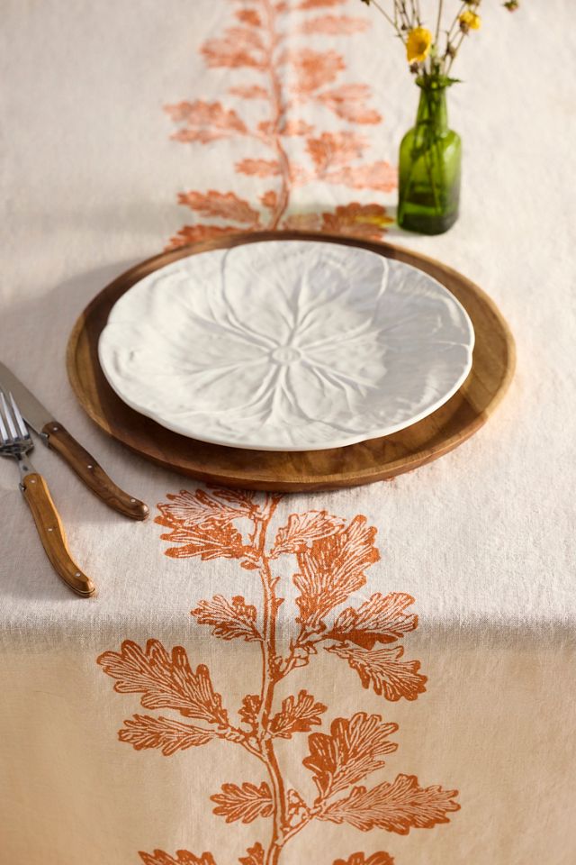Oak Vine Linen Tablecloth #2