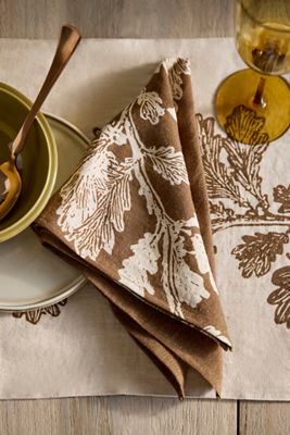 Oak Vine Linen Napkins, Set of 2
