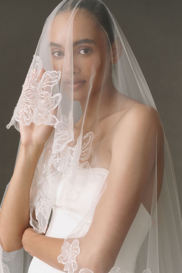 Pronovias Sequin Floral Cathedral Veil  #1