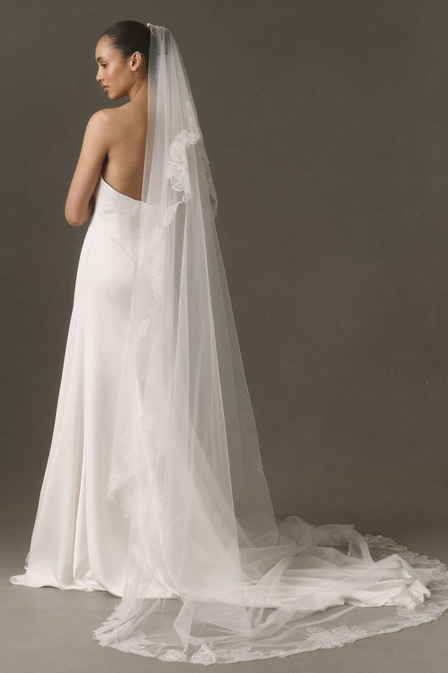 Pronovias Sequin Floral Cathedral Veil  #2