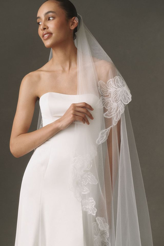 Pronovias Sequin Floral Cathedral Veil  #3