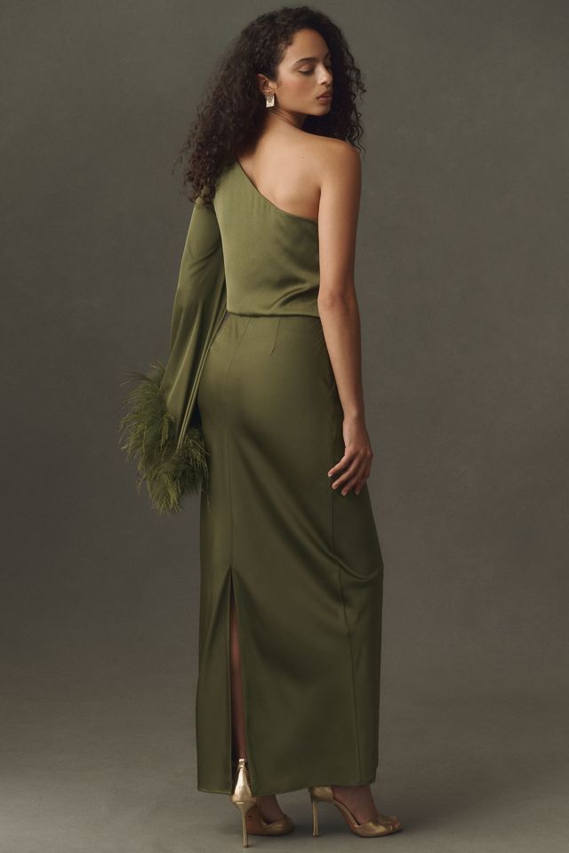 Hutch One-Shoulder Feather Maxi Dress #2