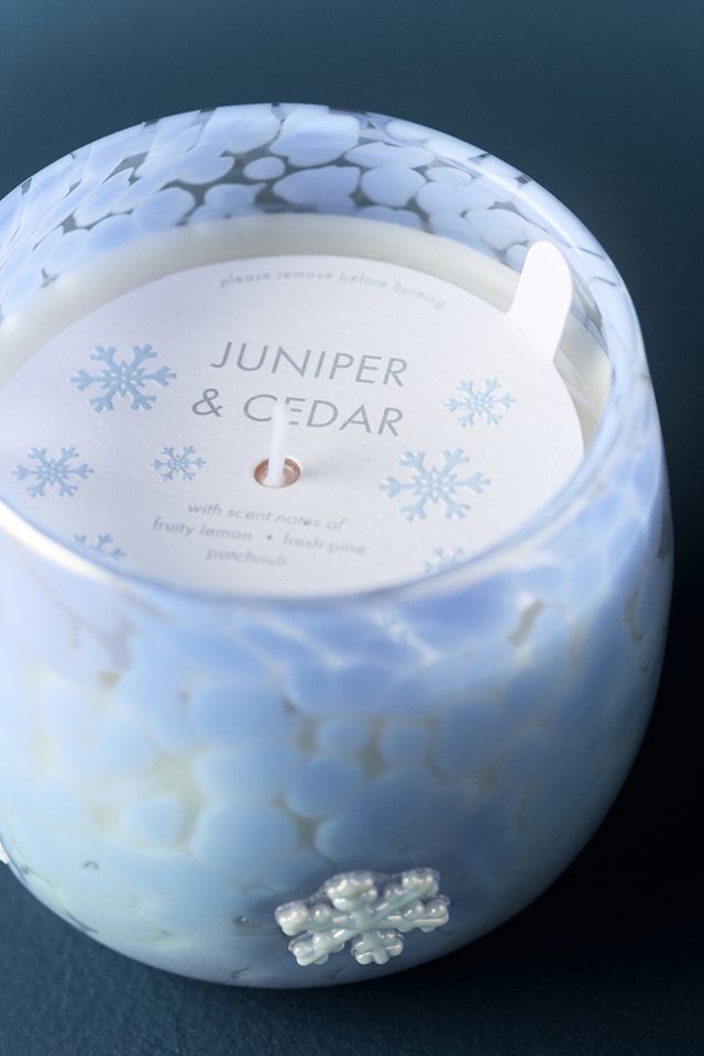 Candela in Vetro Snowflake Icon Woody Juniper & Cedar #2