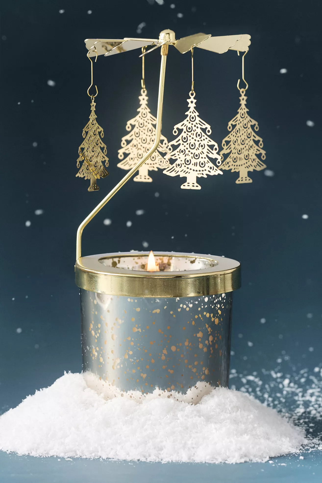 Holiday Woody Fresh Balsam & Cedarwood Glass Candle + Spinner Set