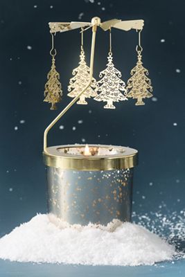 Holiday Woody Fresh Balsam & Cedarwood Glass Candle + Spinner Set