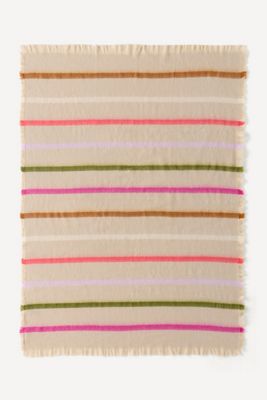 Avi Striped Woven Fringed Throw Blanket