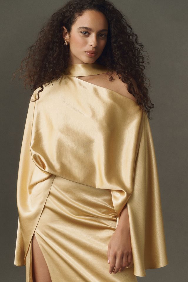 Mare Mare Long-Sleeve Draped Maxi Dress #1