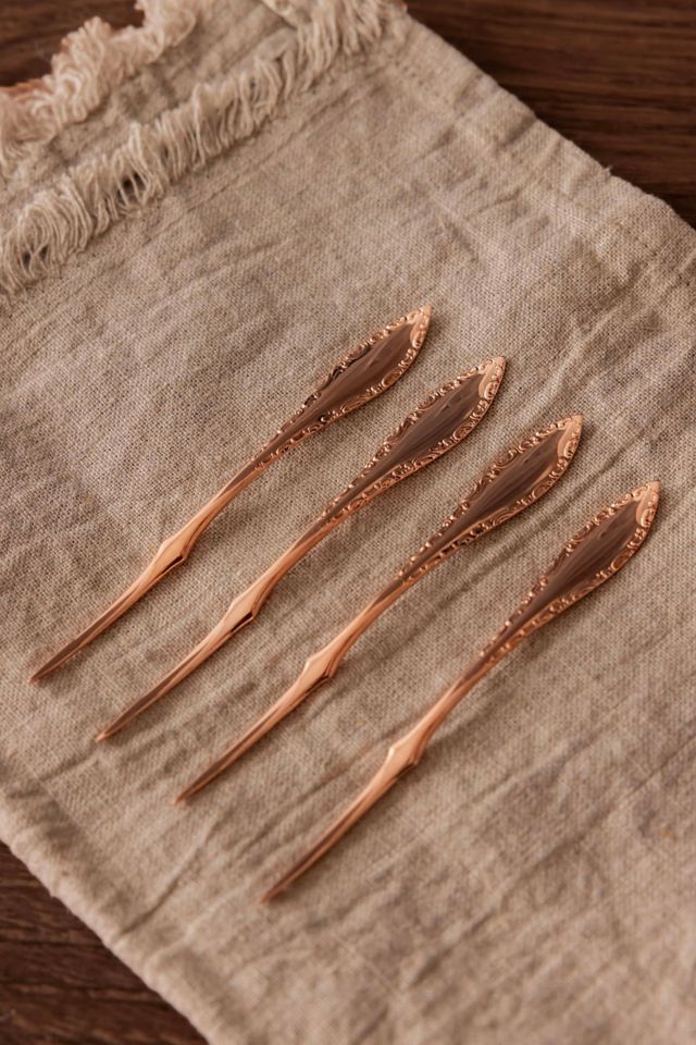 Coppermill Kitchen Antique Scroll Pattern Nut and Barware Picks Set Of 4 #1