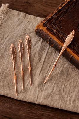 Coppermill Kitchen Antique Scroll Pattern Nut and Barware Picks Set Of 4