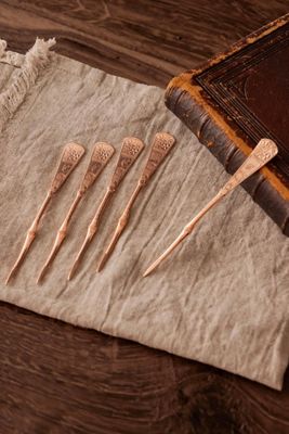 Coppermill Kitchen Antique Deco Pattern Nut and Barware Picks Set Of 5