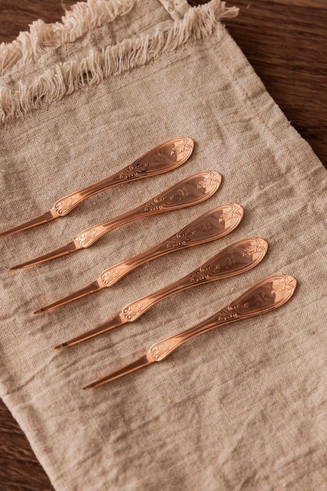 Coppermill Kitchen Antique Nut and Barware Picks With Monogram Set Of 5 #1