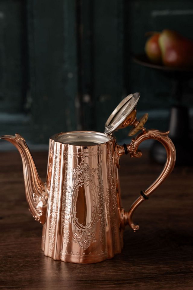 Coppermill Kitchen Antique Engraved Teapot, Silver Lined 6 #1