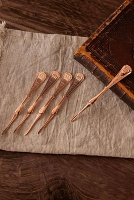 Coppermill Kitchen Antique Floral-Deco Pattern Nut and Barware Picks Set Of 5