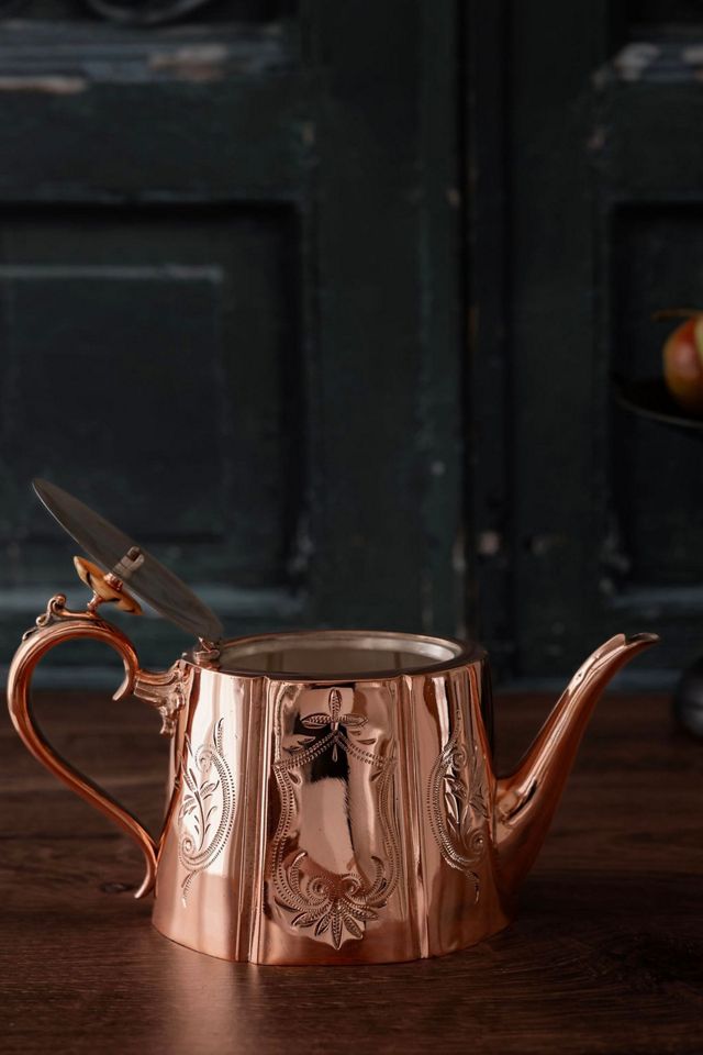 Coppermill Kitchen Antique Engraved Teapot, Silver Lined 2 #1