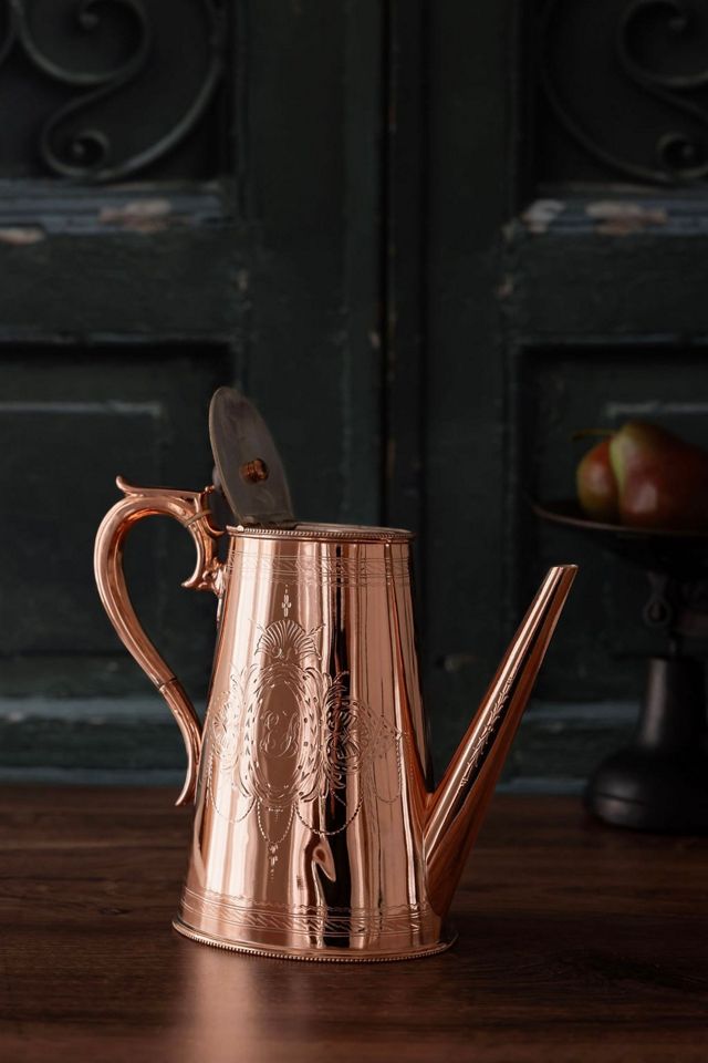 Coppermill Kitchen Antique Tall Engraved Teapot, Silver Lined 8 #1