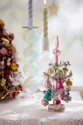 Vintage Tinsel + Ornament Tree