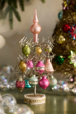 Vintage Tinsel + Ornament Tree
