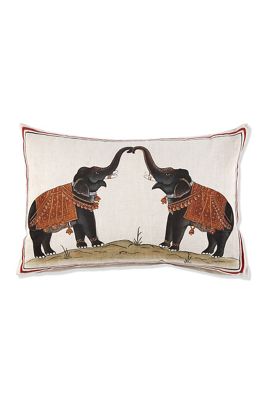 John Robshaw Two Elephants Decorative Pillow Cover