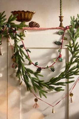 Faux Skinny Norfolk Pine Garland, 9’