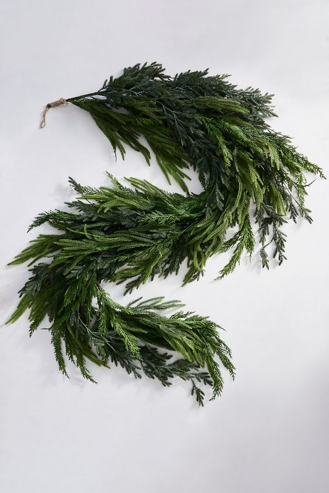 Faux Draped Evergreen Mix Garland, 6’ #2