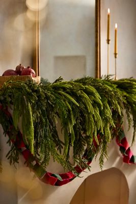 Faux Draped Evergreen Mix Garland, 6’