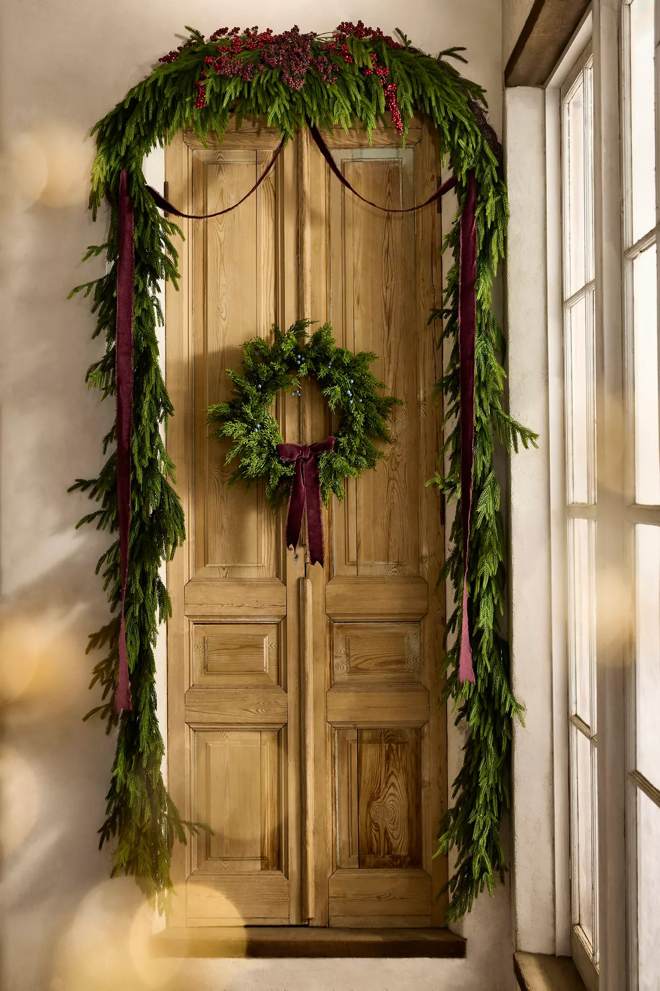 Terrain Faux Norfolk Pine Arch Garland, 18’