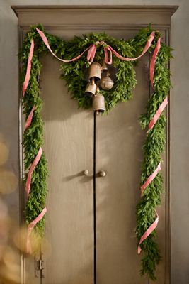 Faux Evergreen Wreath Garland, 12’