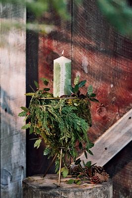 Terrain Evergreen Advent Pillar Candle
