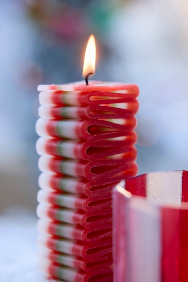 Ribbon Candy Candle #1