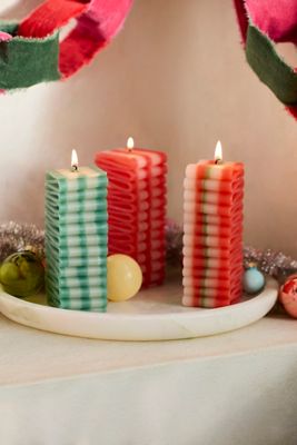 Ribbon Candy Candle