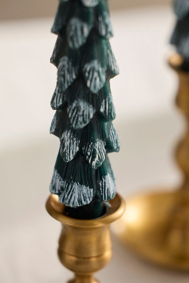 Snowy Tree Taper Candles, Set of 2 #1