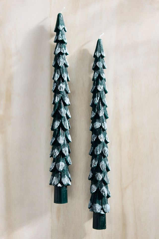 Snowy Tree Taper Candles, Set of 2 #3