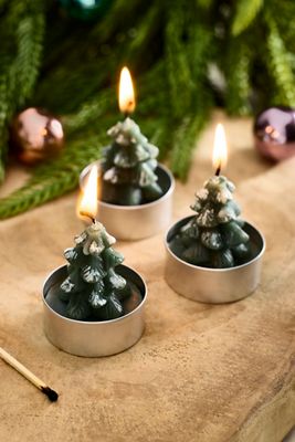 Terrain Snowy Tree Candles, Set of 9