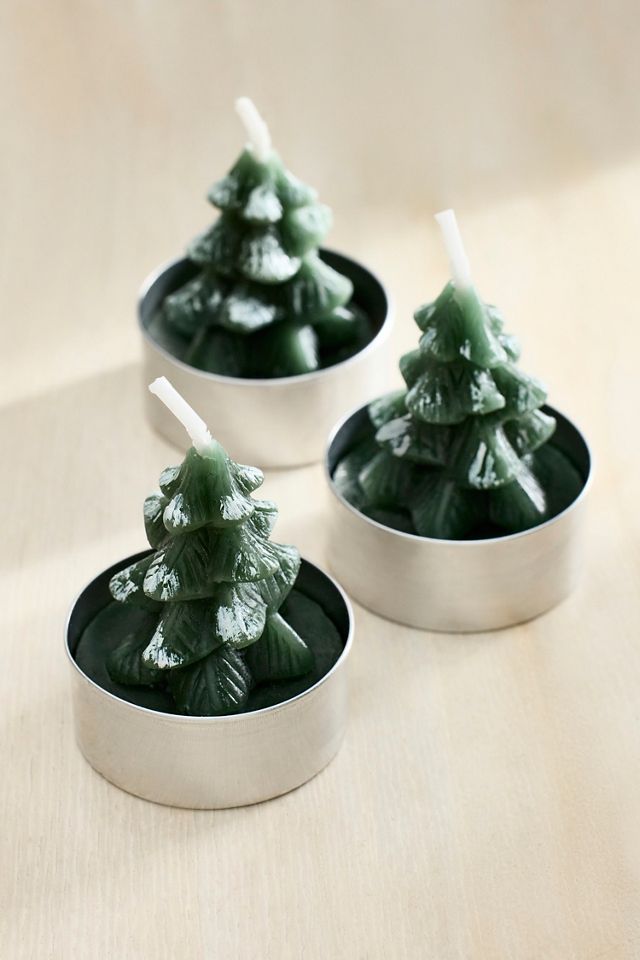 Terrain Snowy Tree Candles, Set of 9 #1