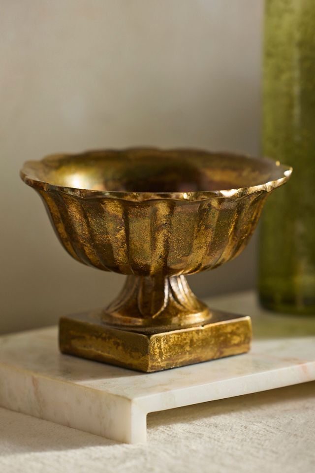 Golden Ruffle Rim Urn Planter #2