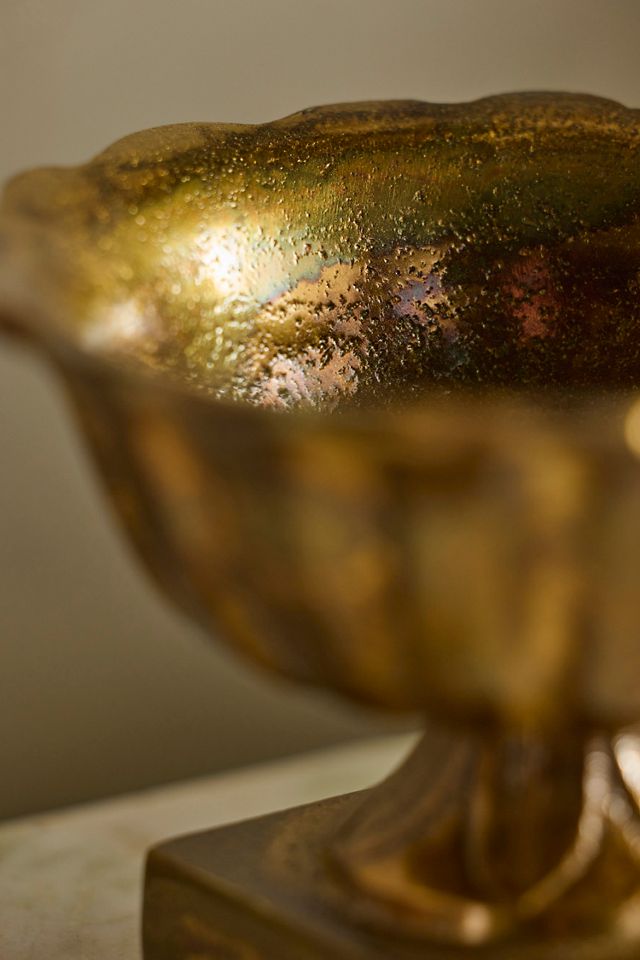 Golden Ruffle Rim Urn Planter #3