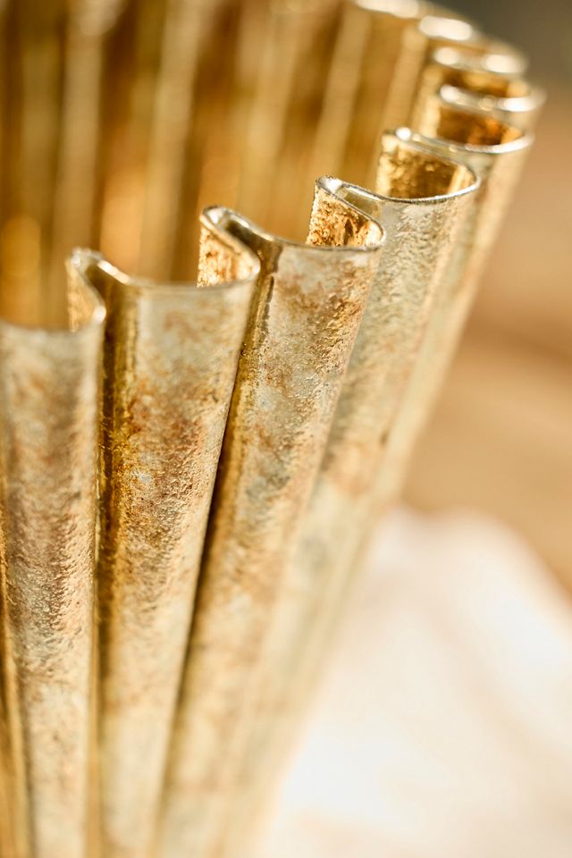 Golden Ruffle Bowl Planter #1