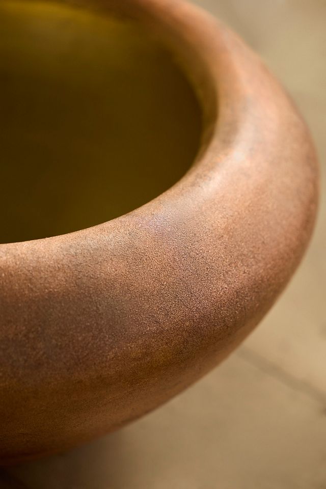 Textured Copper Low Planter #1