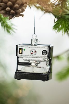 Espresso Maker Glass Ornament