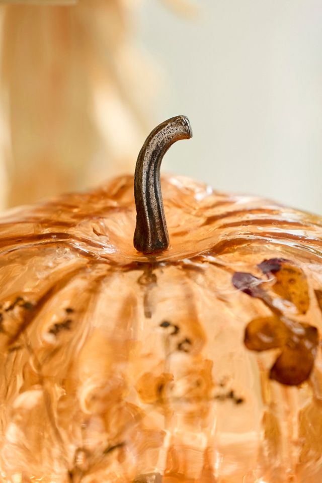 Pressed Floral Glass Pumpkin, Large #2