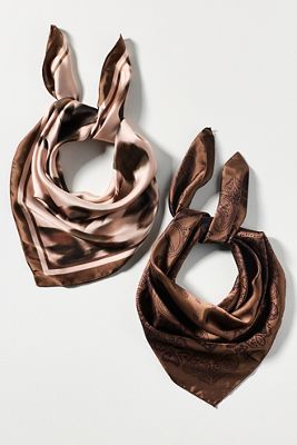 Silken Bandana Headscarves, Set of 2