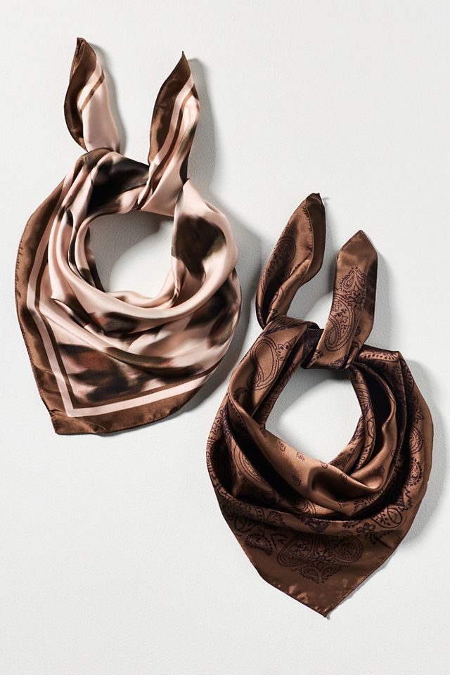 Silken Bandana Headscarves, Set of 2 #1