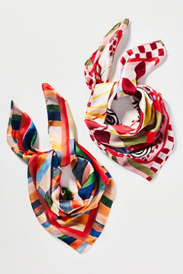 Abstract Print Hair Scarves, Set of 2