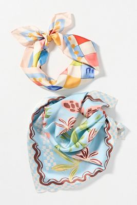 Abstract Print Hair Scarves, Set of 2
