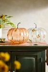 Pressed Floral Glass Pumpkin, Extra Large