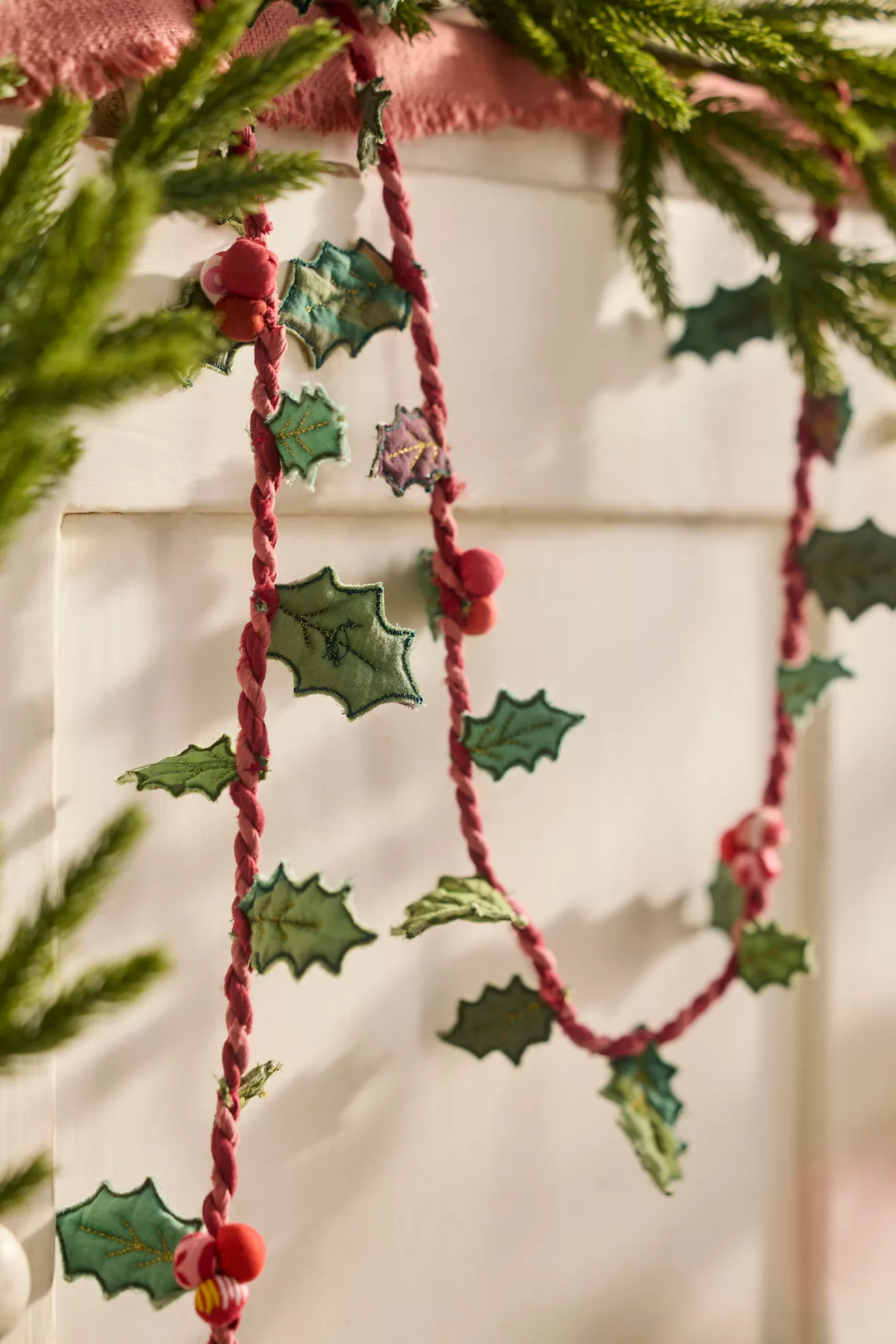 Terrain Holly Sprig Fabric Garland