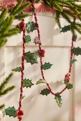 Holly Sprig Fabric Garland